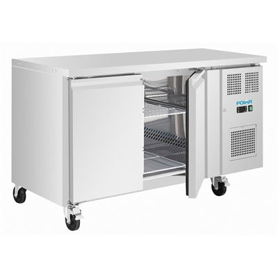 Polar U-Series Double Door Slimline Counter Fridge