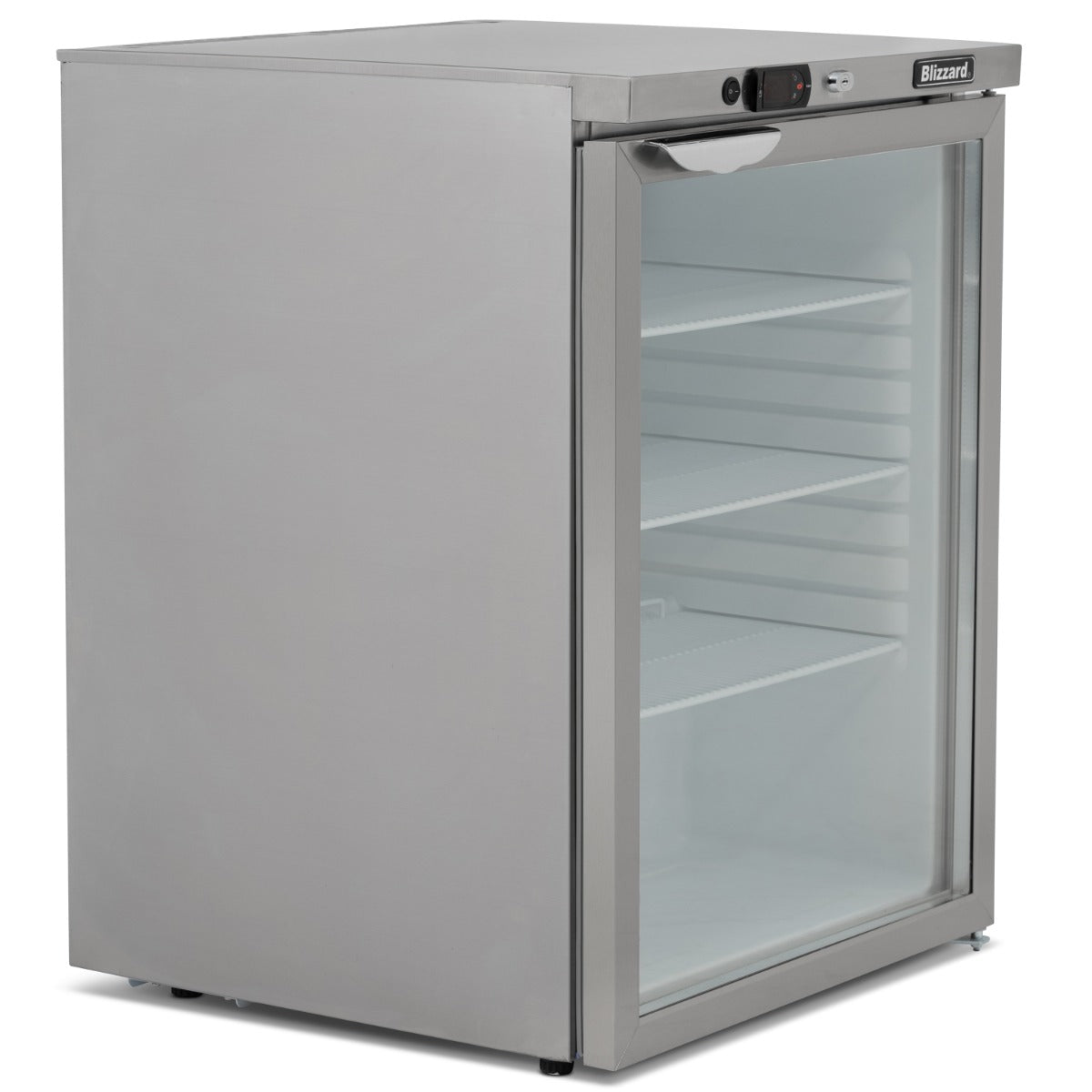 Graded 02059 Single Hinged Glass Door Under Counter Refrigerator