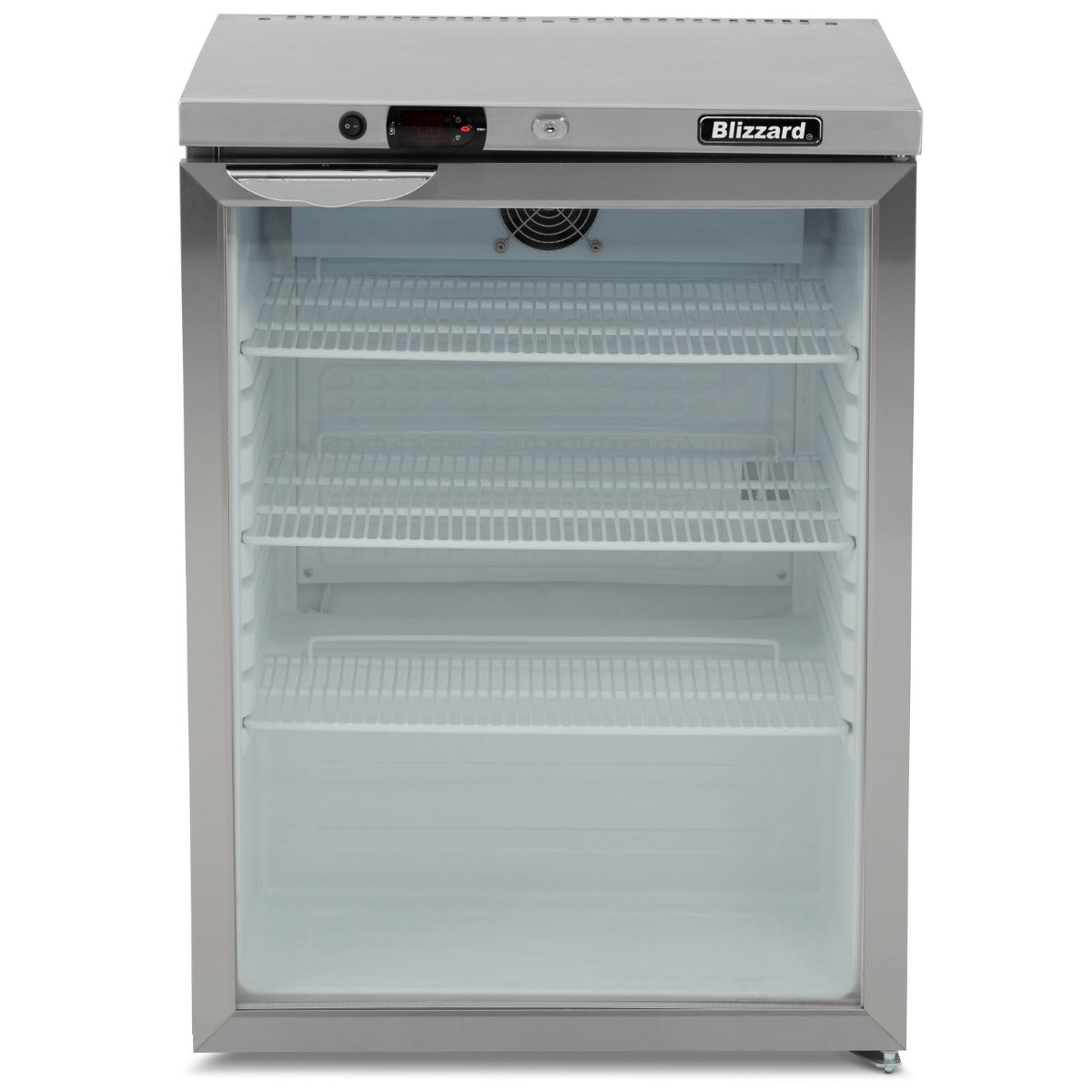 Graded 02059 Single Hinged Glass Door Under Counter Refrigerator