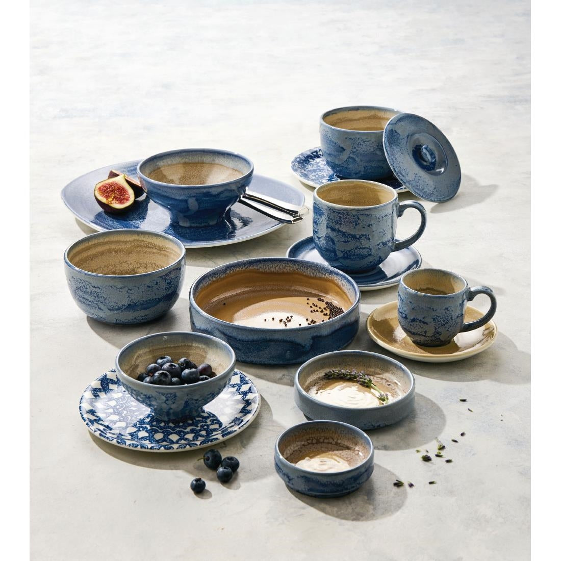 Steelite Aurora Revolution Bluestone Round Stacking Trays 165mm (12 Pack)