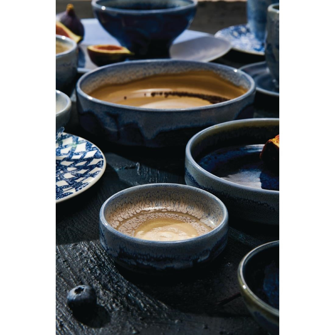 Steelite Aurora Revolution Bluestone Round Stacking Trays 165mm (12 Pack)