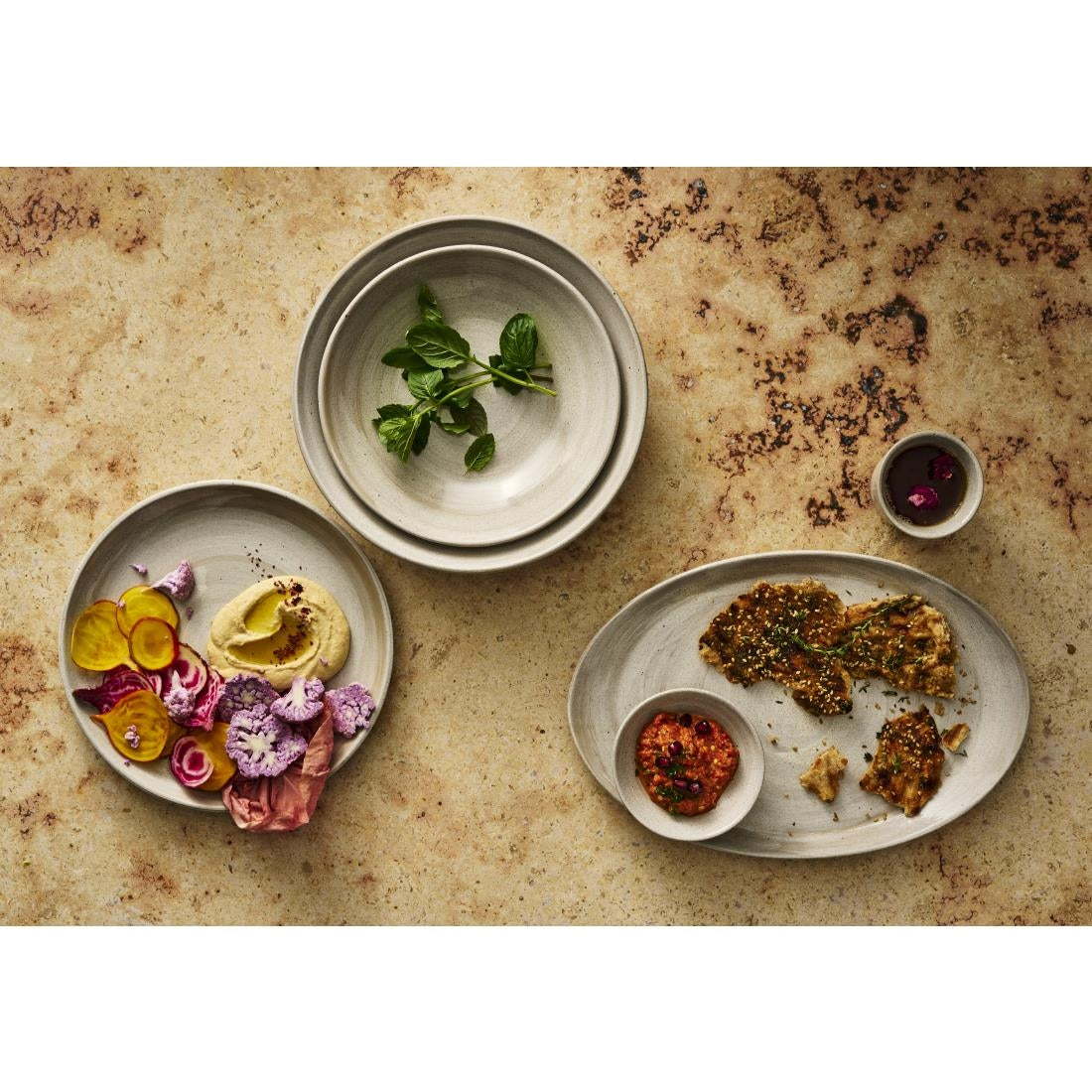 Maham Studio Carnaby Oval Platters Dove 280x140mm (24 Pack)
