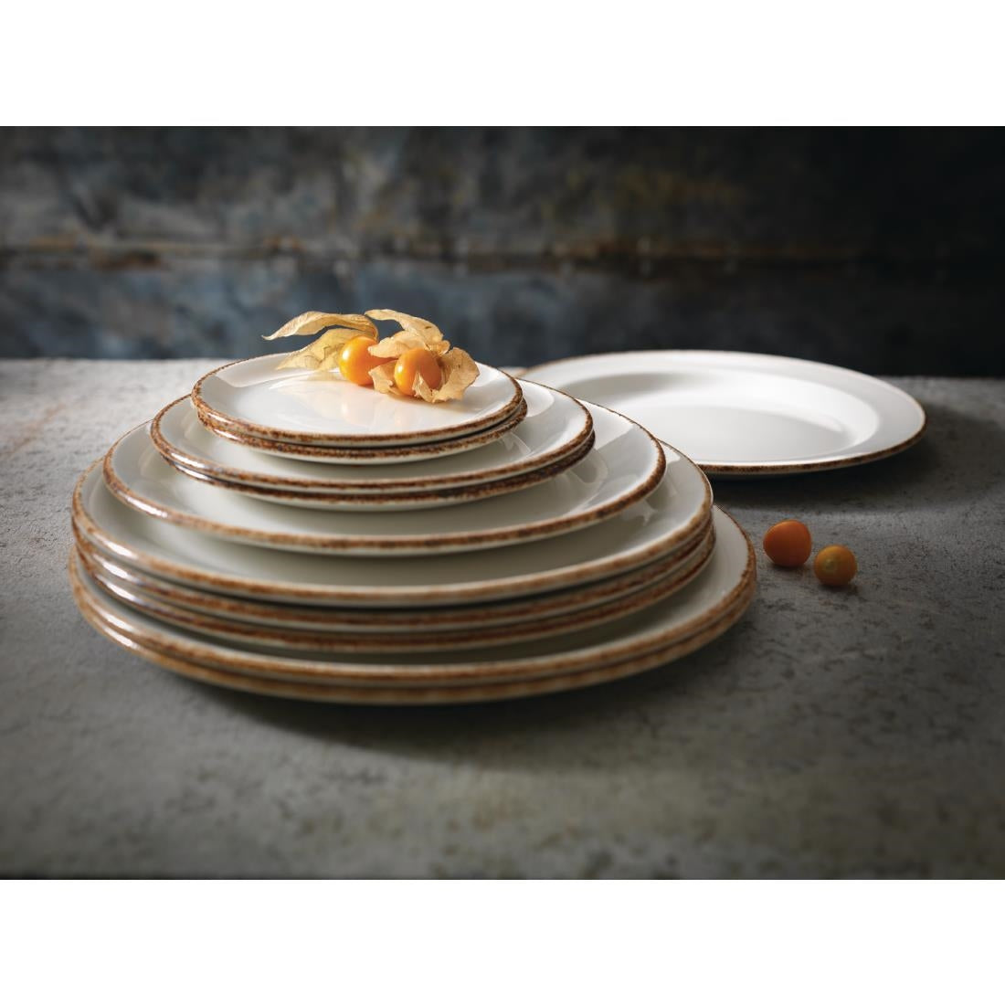 Steelite Brown Dapple Coupe Plates 153mm (36 Pack)