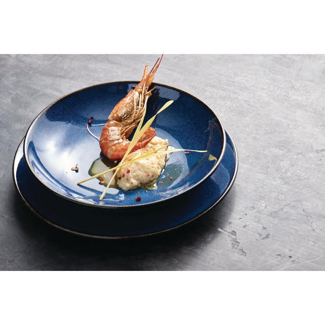Rene Ozorio Wabi Sabi Rimmed Coupe Bowls Indigo 240mm (6 Pack)