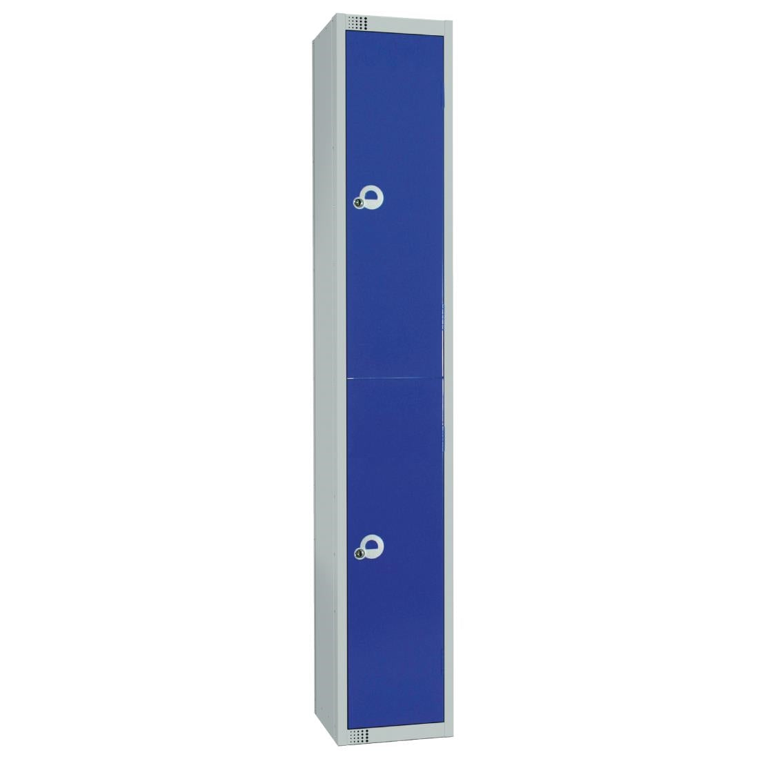 Elite Double Door Electronic Combination Locker with Sloping Top Blue