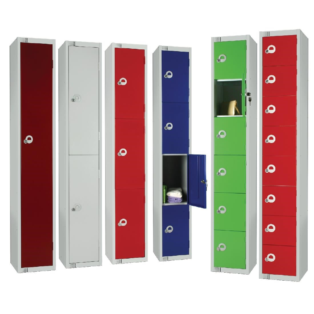 Elite Four Door Manual Combination Locker Locker Blue with Sloping Top