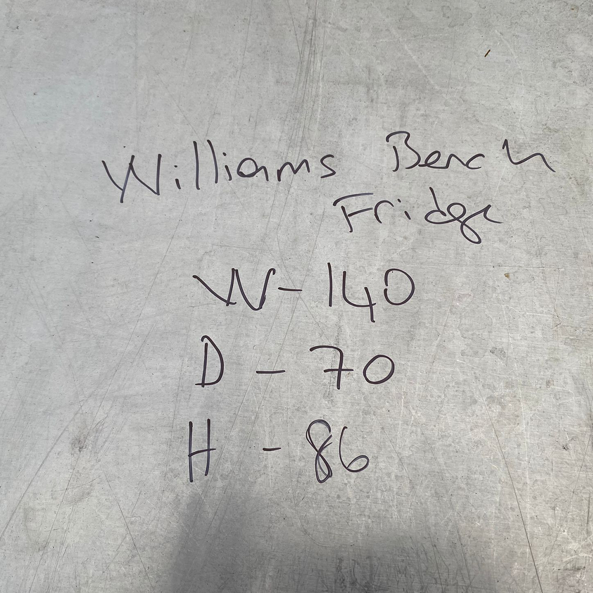 Williams 2 door bench fridge - Refurbished