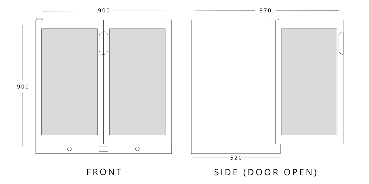 Double Hinged Glass Door Bottle Cooler