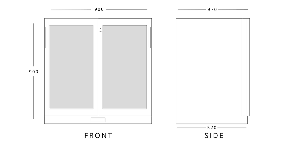 Double Sliding Glass Door Bottle Cooler