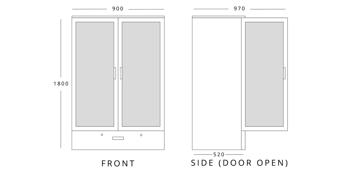Upright Double Hinged Glass Door Bottle Cooler