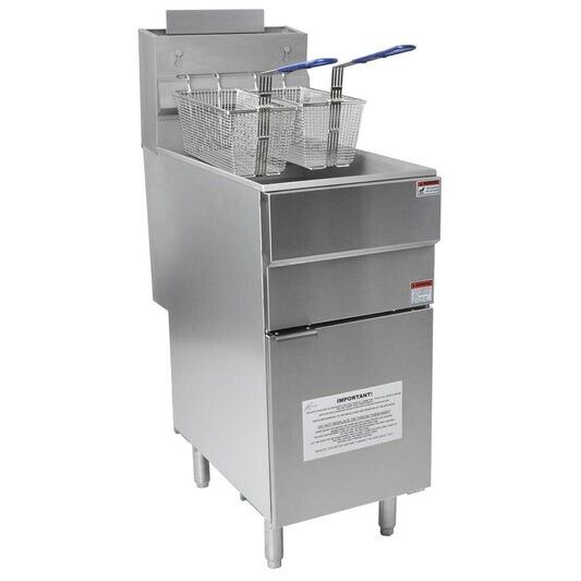 Natural Gas Deep Fat Chips Fryer - Single Tank Twin Basket-3 Burner-Freestanding