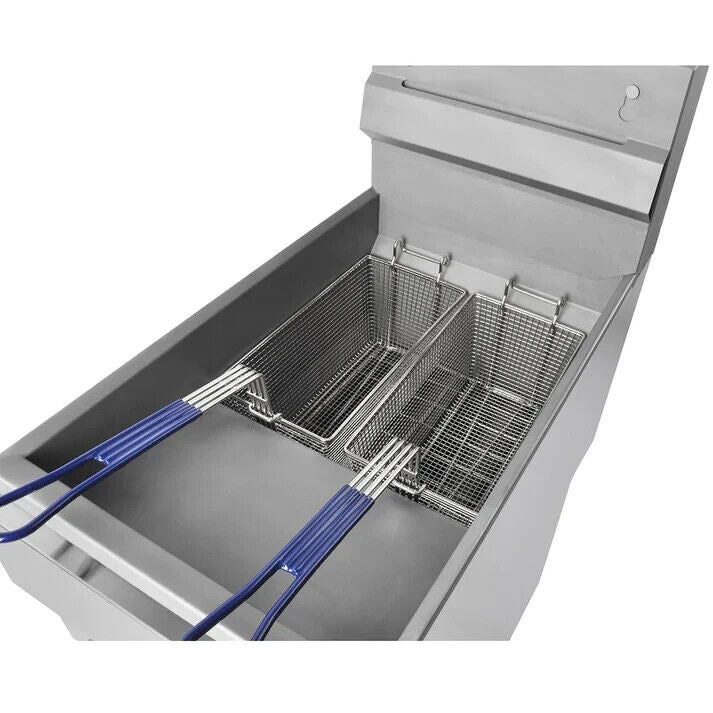Natural Gas Deep Fat Chips Fryer - Single Tank Twin Basket-3 Burner-Freestanding