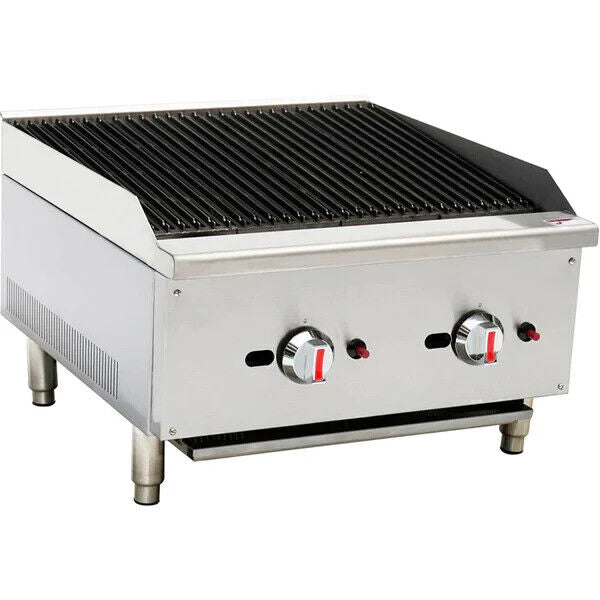 Heavy Duty Natural Gas Countertop Chargrill-Charbroiler 2 Burner NEW