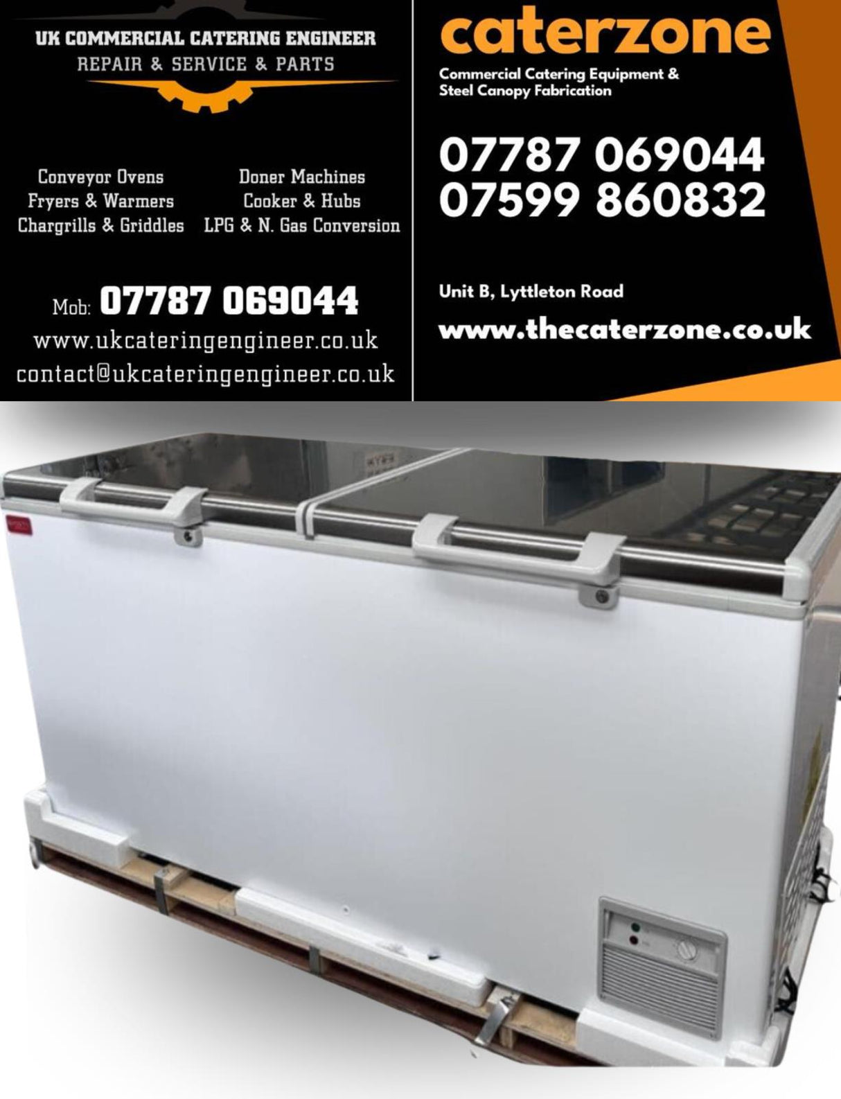 Chest Freezer Double Lid Work Top 171x78x94cm Brand New