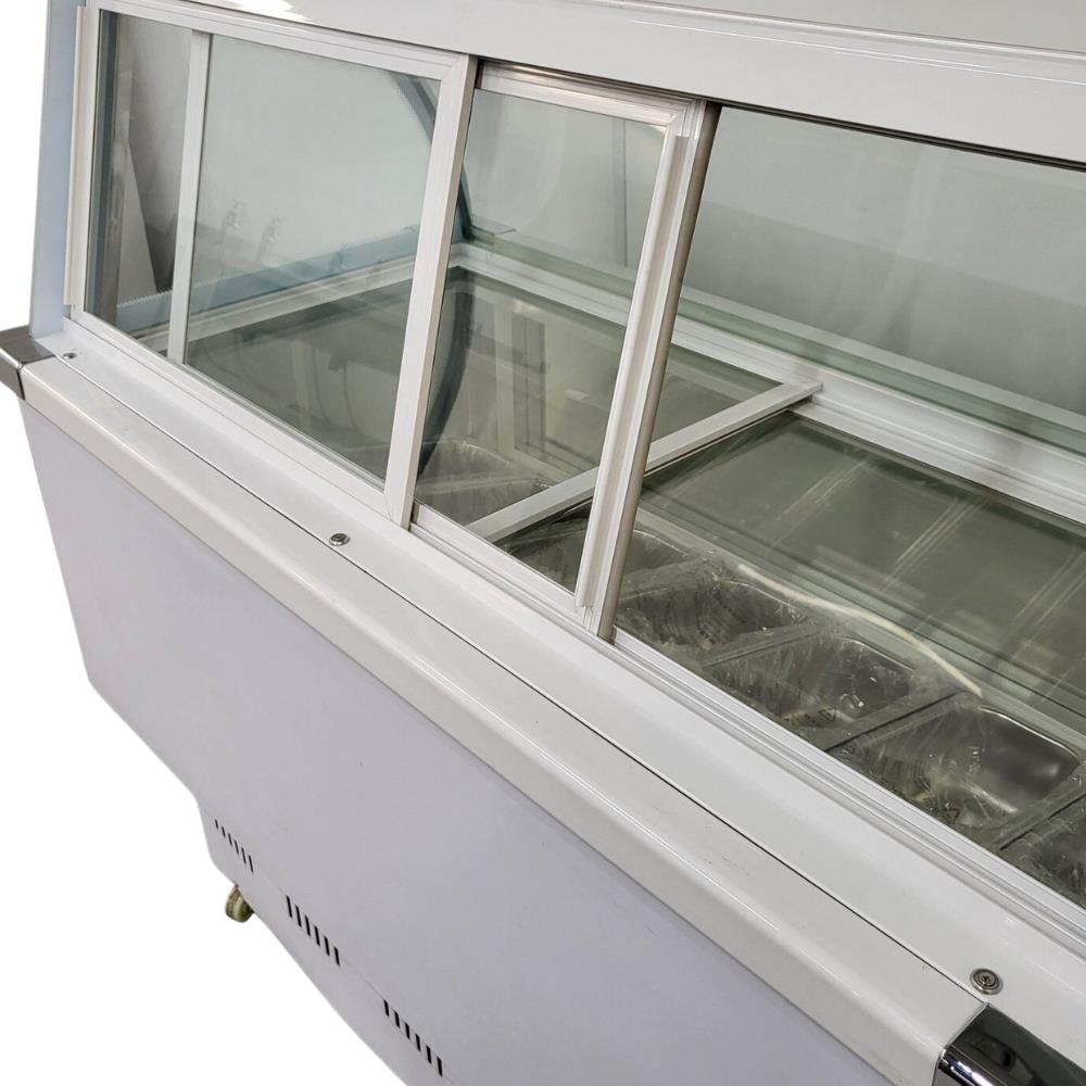 Ice Cream Freezer Display Scoop 14 1/4 Pans Showcase 125x69x123 cm Brand New