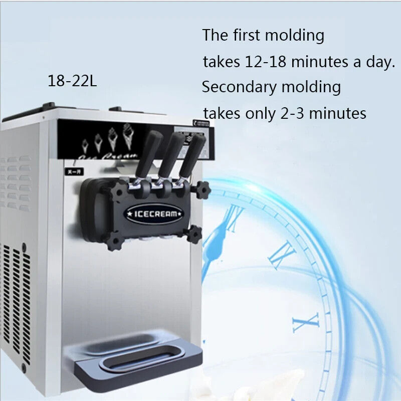 Ice Cream Machine 2 Flavour Countertop Soft Triple Head Ice Cream Dispenser