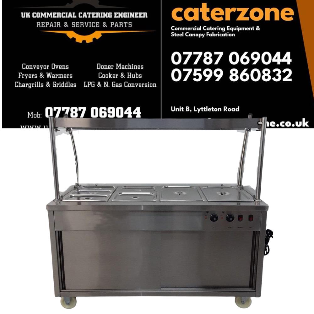 Bain Marie Heat Display Hot Cupboard 1500 x 690 x(855+570)mm - Brand New