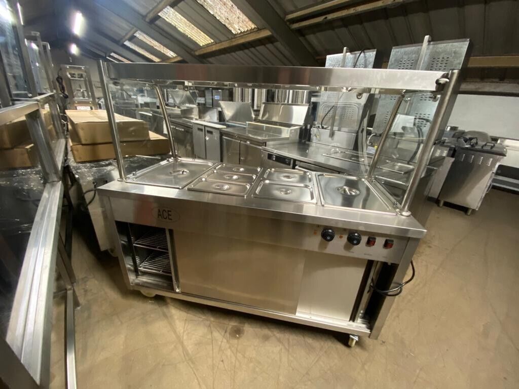 Bain Marie Heat Display Hot Cupboard 1500 x 690 x(855+570)mm - Brand New