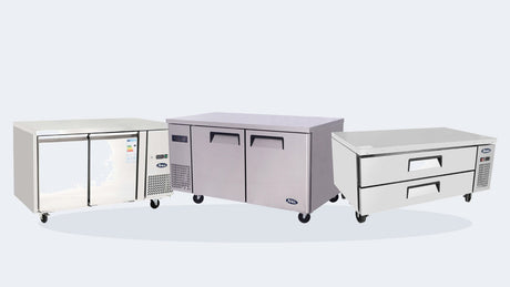 Atosa undercounter and chef base counter fridges for commercial kitchens