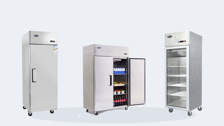 Atosa single door, double door and glass door upright commercial fridges