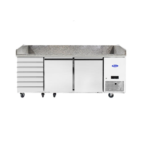 Pizza Prep Counter 2 Doors + 7nr Ambient Drawers, Marble Top