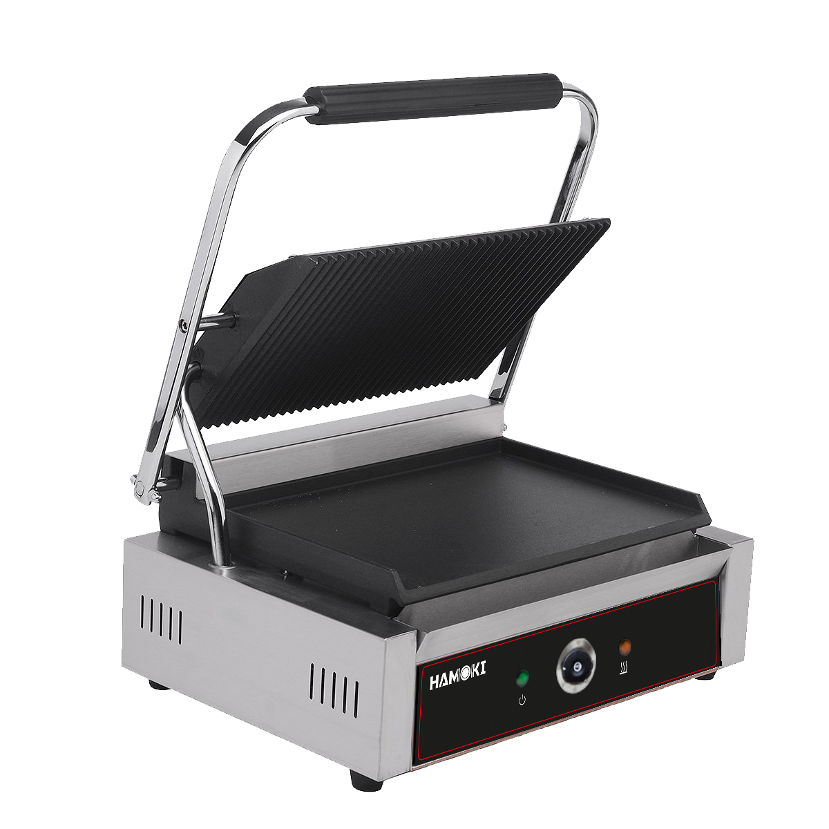 101016 - Contact Grill Single / Ribbed Top and Smooth Bottom