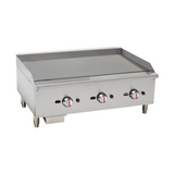 101059-P - Gas Countertop Griddle with Chrome Plate - Triple Control