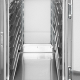 101108 - Freestanding 2 Tier Pass Through Mobile Hot Holding Cabinet - 14 Shelves - HC-14