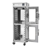101108 - Freestanding 2 Tier Pass Through Mobile Hot Holding Cabinet - 14 Shelves - HC-14