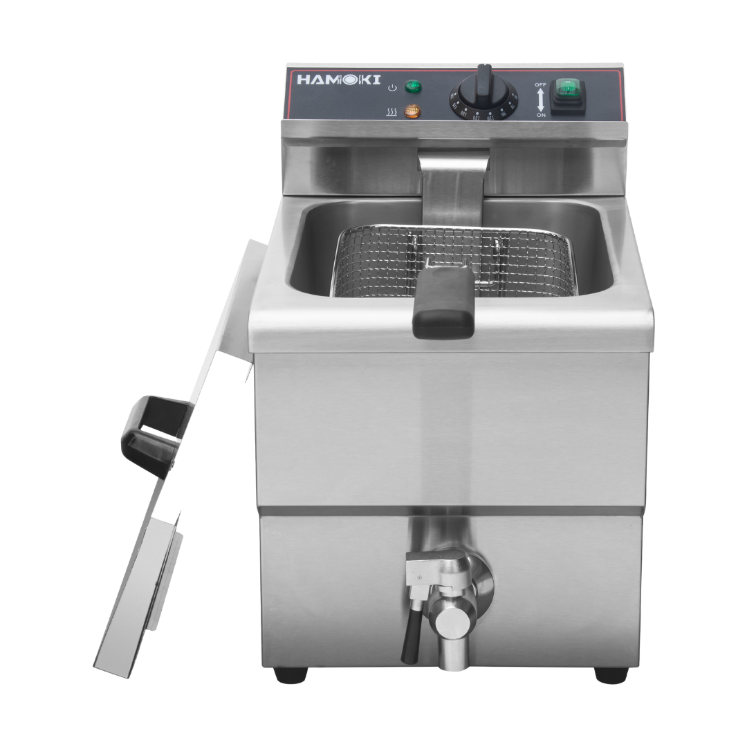 101109 - Commercial Countertop Electric Fryer - 8 Litre (Oil) Single Tank with Drain Tap