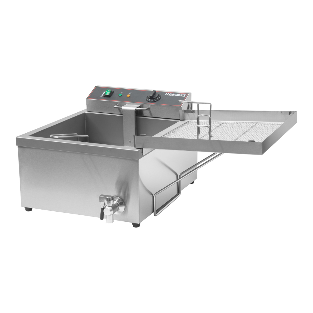 101111 - Commercial Electric Doughnut Fryer - 12 Litre (Oil) Countertop Single Tank with Drain Tap