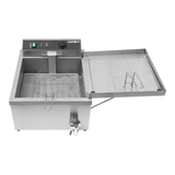101111 - Commercial Electric Doughnut Fryer - 12 Litre (Oil) Countertop Single Tank with Drain Tap