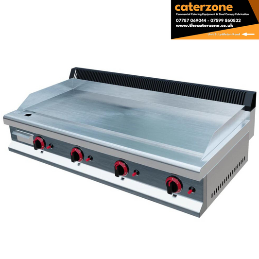 Chrome Plated 4 Burner Gas Griddle 1150mm Wide CHROME TOP