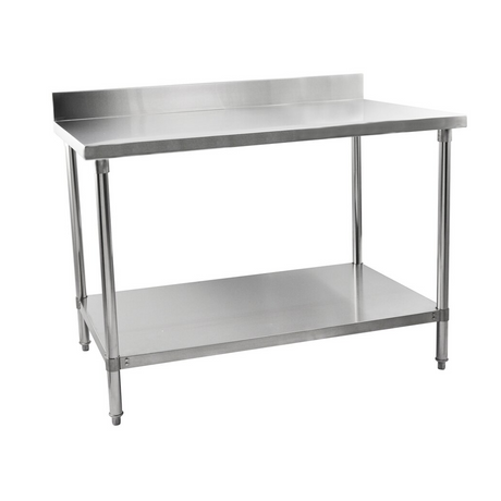 W-141050 - Stainless Steel Table With Backsplash 1500x700mm (WxD)