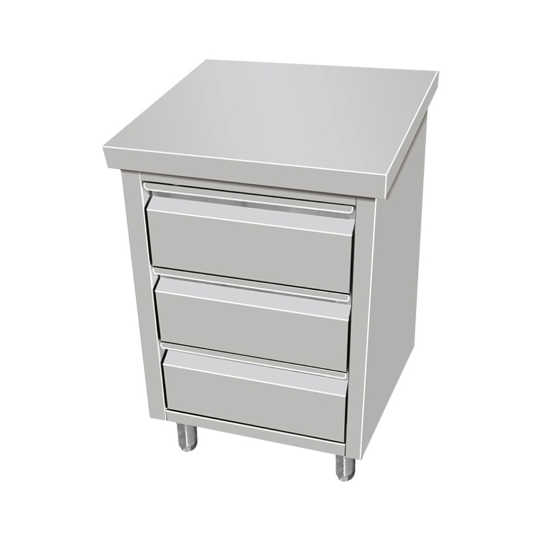 141062 - Stainless Steel Work Table Cabinet with 3 Drawers 500 mm Wide