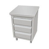 141062 - Stainless Steel Work Table Cabinet with 3 Drawers 500 mm Wide