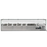 1.5m Glass Canopy 1/3 Gastronorm Prep Top