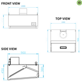 191001 - Wall-Mount Extraction Canopy / Range Hood 1000 mm