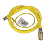 Yellow Commercial Catering Gas Hose 3/4" x 1.5m Long, quick release coupling
