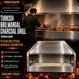 Turkish BBQ Mangal Charcoal Grill Stainless Steel Mangal Barbecue-W: 300cm