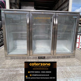 Polar Undercounter Triple Hinged Glass Door Stainless Steel Back Bar Bottle Cooler-Refurbished