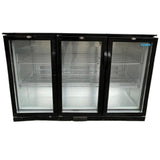 Polar GL004 Triple Hinged Door Back Bar Cooler in Black with LED-B GRADE