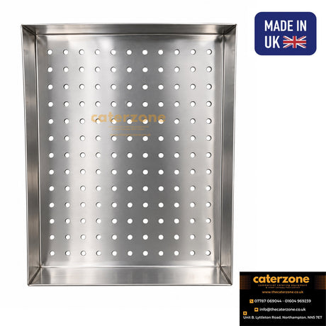 UK Made Stainless Steel Perforated Steamer Tray – 60 x 43.5 x 8 cm