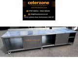 Stainless steel work table cupboard with sliding door-USED