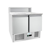 Ice-A-Cool ICE3831GR 2 Door Marble Top Saladette Prep Counter 300 Litres