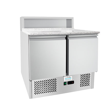 Ice-A-Cool ICE3831GR 2 Door Marble Top Saladette Prep Counter 300 Litres