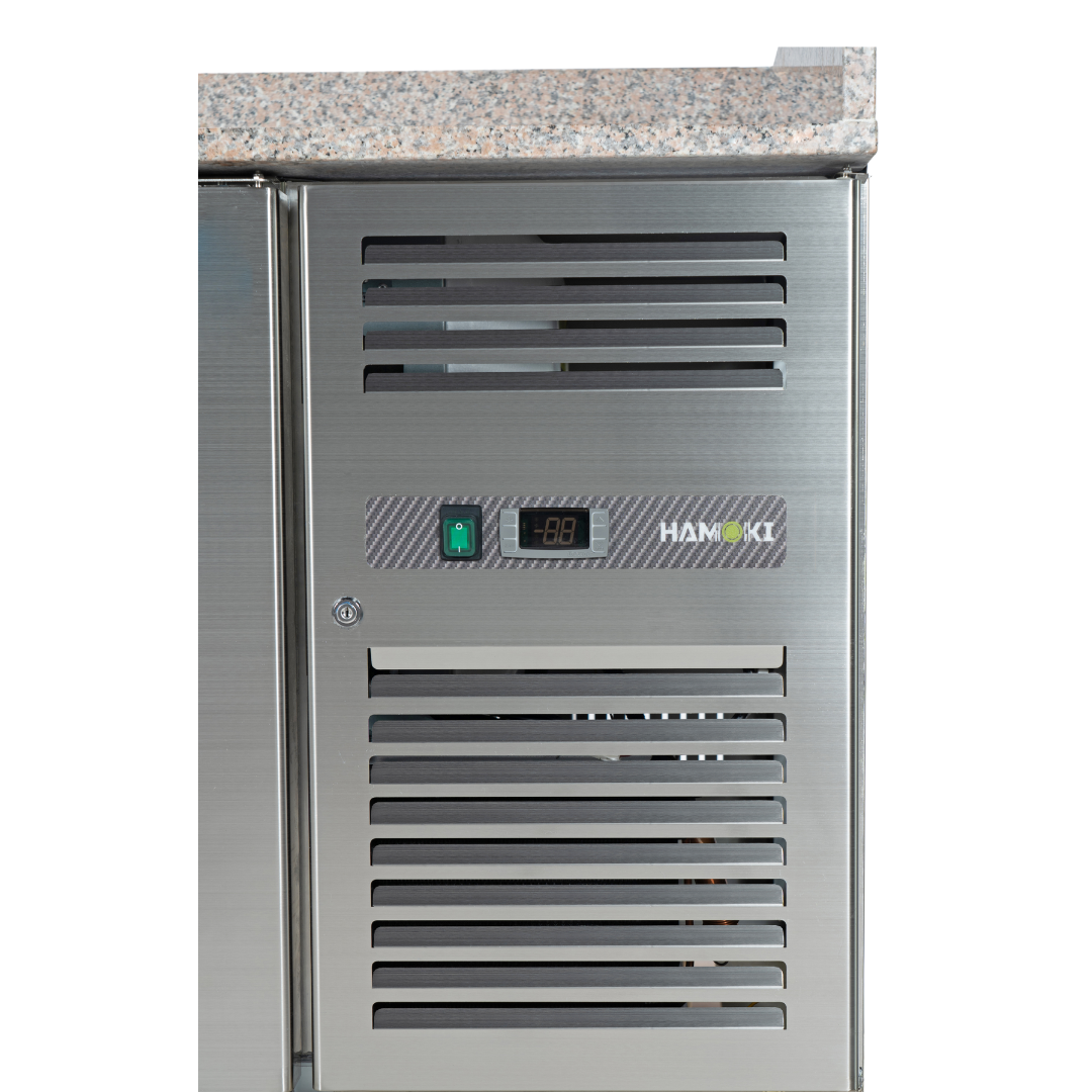 221032 - 2 Door Refrigerated Pizza Counter with Granite Worktop - 380L (PZ2600)