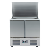 221034 - 2 Door Refrigerated Salad Counter with Lid and Cutting Board - 215L (S900)