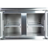 221036 - 2 Door Refrigerated Salad Prep Counter with Stainless Steel Lid and Worktop - 215L (PS200)