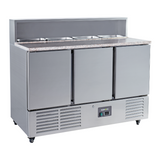 221039 - 3 Door Refrigerated Salad Prep Counter with Granite Worktop - 346L (PS903)